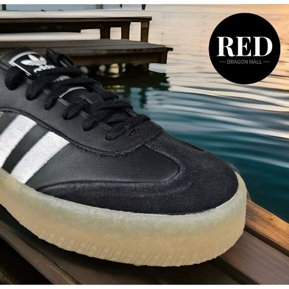 Adidas Sambae OG Leather Shoes Black/Gum Sole ID0436 - Women's Size 10 - Picture 2 of 16